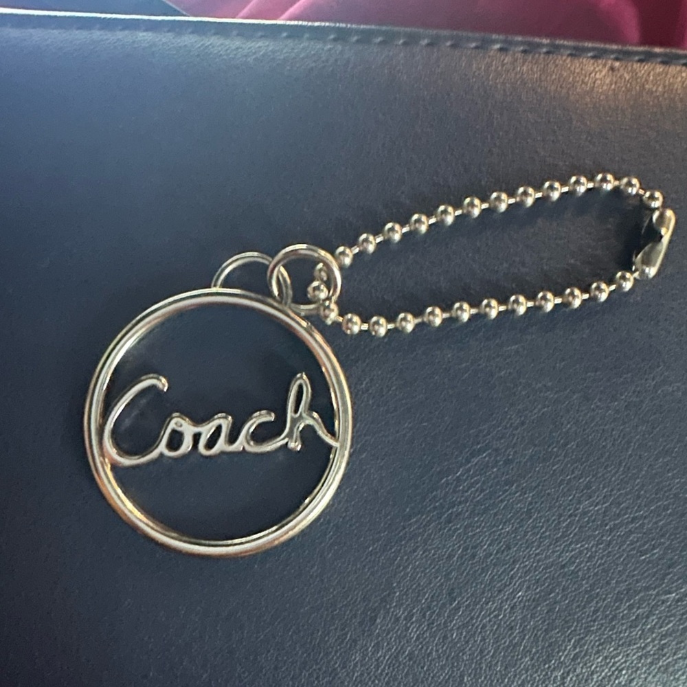 Coach Spelled Out Metallic Silver Bag Charm Hangtag